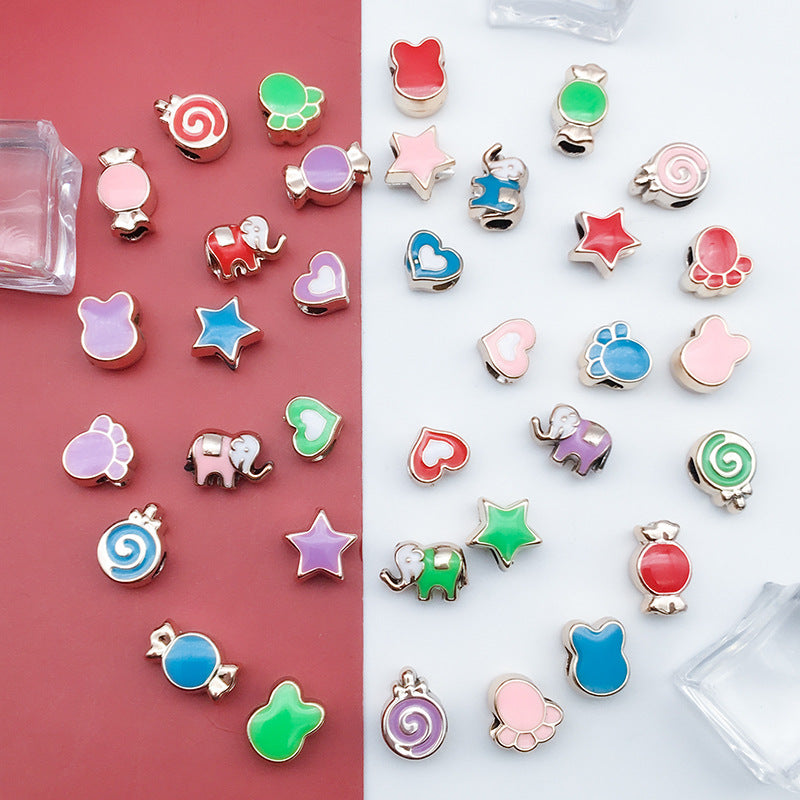 Enamel CCB Plastic Acrylic Beads 9-15mm Large Hole Playful Shapes 40pcs