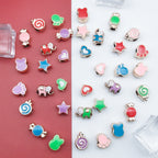 Enamel CCB Plastic Acrylic Beads 9-15mm Large Hole Playful Shapes 40pcs