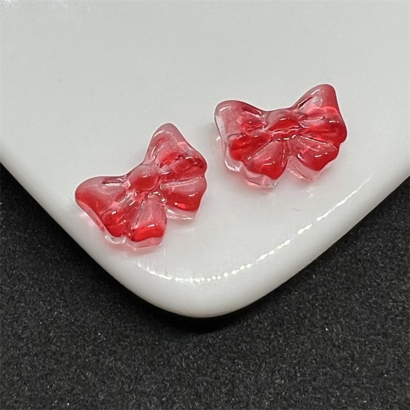 Transparent Bow Glass Beads 14mm Clear Mix 100pcs 8