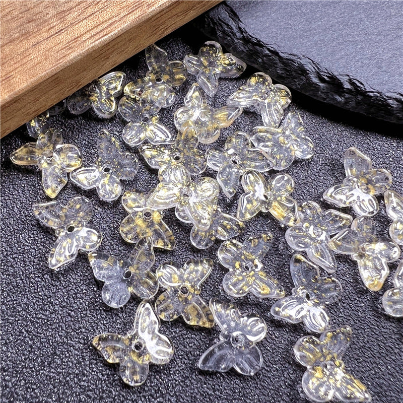 Czech Glass Beads Butterfly 11mm Gradient Purple Blue Green 50pcs 15