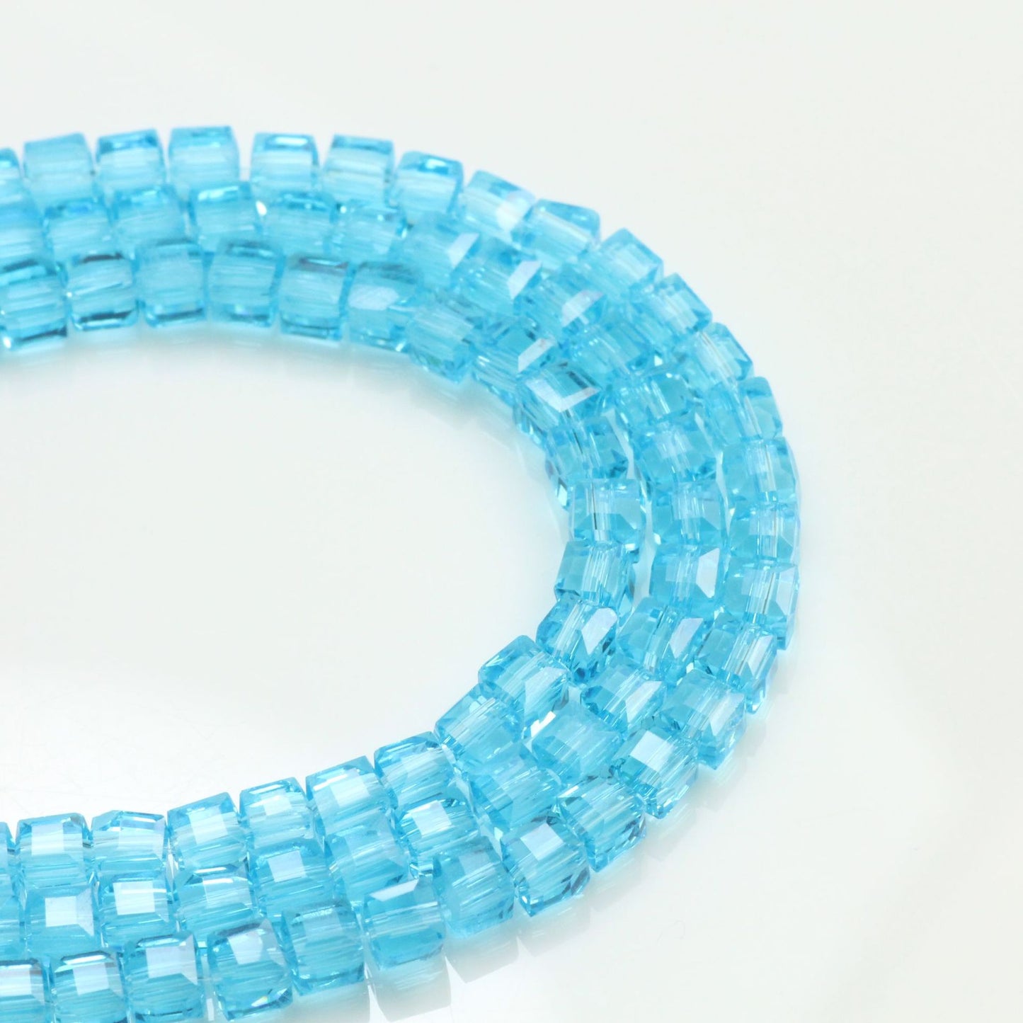 Square Glass Beads 4mm Transparent Clear Cube 100pcs 7