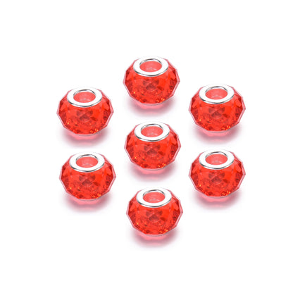 Acrylic Spacer Beads 14mm Imitation Crystal Large Hole 30pcs 8