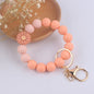 Silicone Beaded Daisy Rose Wristlet Keychain with Gold Clasp 7
