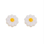Imitation Shell Daisy Acrylic Beads 11mm Enamel Painted 20pcs 5