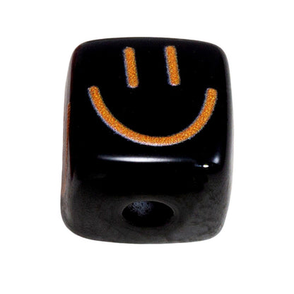 Colorful Smiling Face Acrylic Square Beads 14mm 10pcs 16