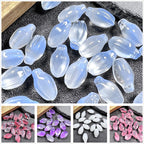 Czech Glass Beads Small Flower Bud 15mm Imitation White Jade 50pcs