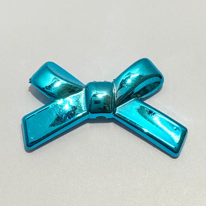 UV Plating Cross Shaped Bow Acrylic Beads 20mm 60pcs 11