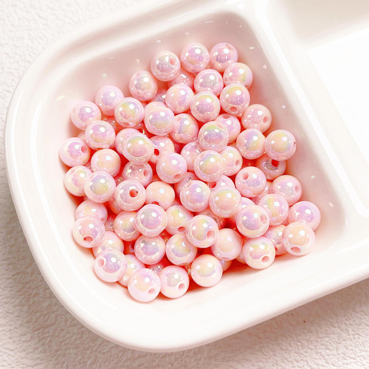 Glow Acrylic Beads 8-12mm Iridescent Plated Pastel Colors 30pcs 3