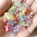 Transparent Plating Cross Acrylic Beads 12x16mm Mixed Colors AB 50pcs