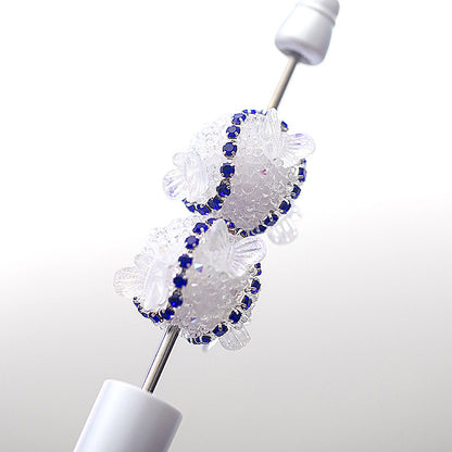 Embellished Bubblegum Beads 16mm Butterfly Embedded Rhinestone 10pcs 6
