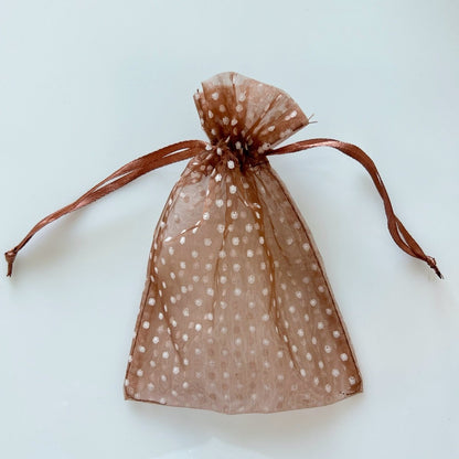 Organza Drawstring Bags White Polka Dot 7.5x10cm 10pcs Colorful 8