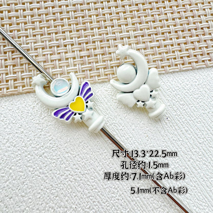 Wand Metal Beads Painted Anime Style Alloy 10pcs 25