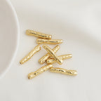 Brass Irregular Tube Metal Beads 6x18mm 4.5x21mm Hammered Texture 10pcs 3