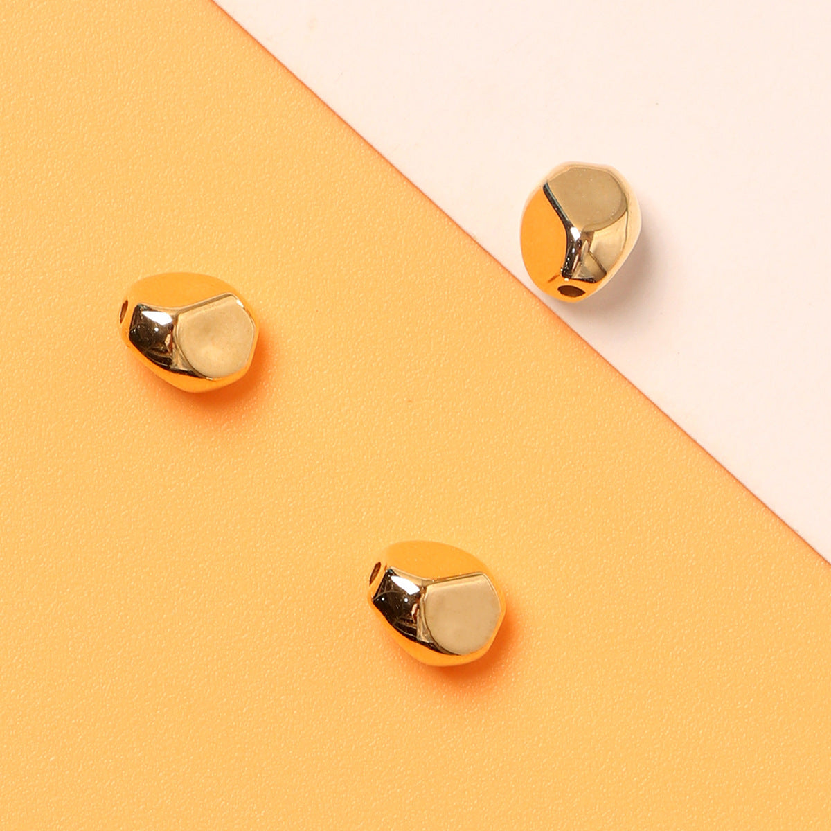 Irregular Gravel Shaped CCB Plastic Beads 7mm Glossy Gold and Silver 200pcs 3