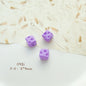 Cat Strawberry Moon Metal Beads Purple Tone Baking Painted 10pcs 11