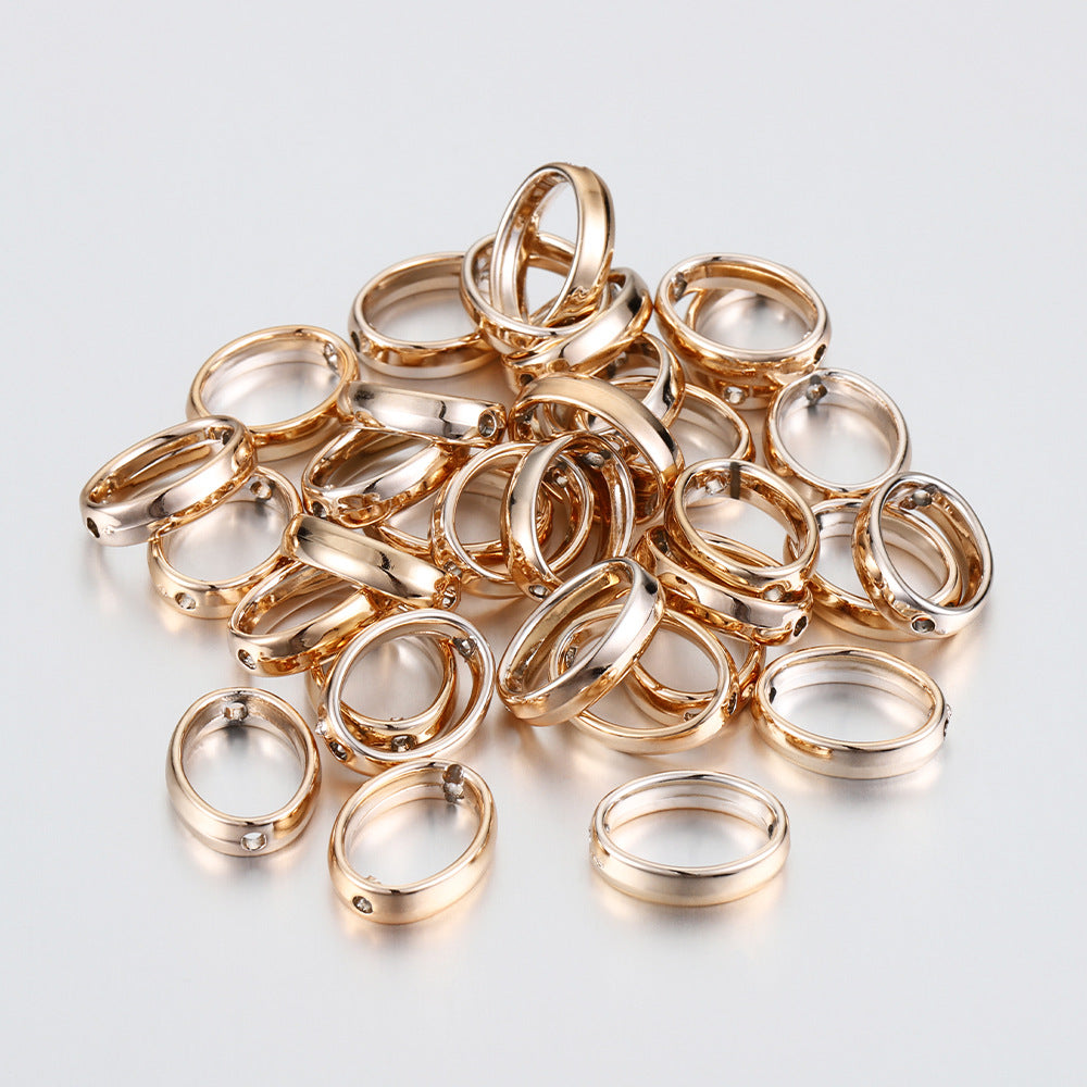 Oval CCB Plastic Bead Frame 12mm x 15mm Metallic Mix 100pcs 8