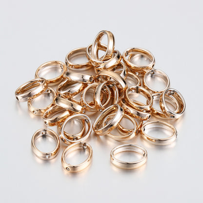 Oval CCB Plastic Bead Frame 12mm x 15mm Metallic Mix 100pcs 8