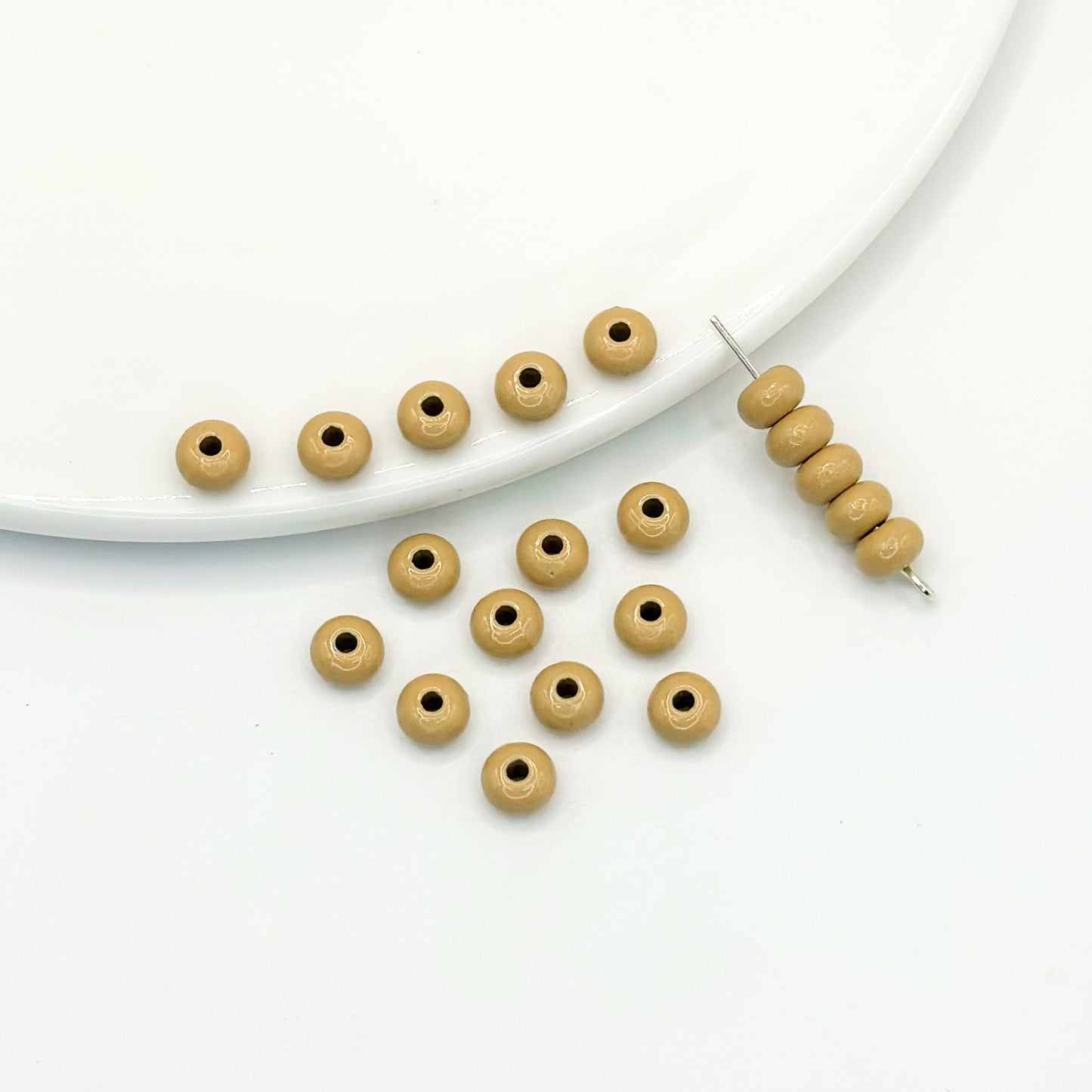 Alloy Spacer Beads 6mm Colorful Baking Painted 50pcs 18