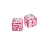 Clear Square Acrylic Beads 14mm Question & Exclamation Mark Pattern 30pcs 3