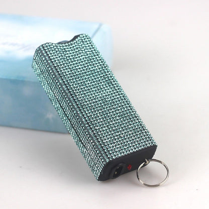 Rhinestone Self Defense Keychain Rechargeable Flashlight Electric Shock 5