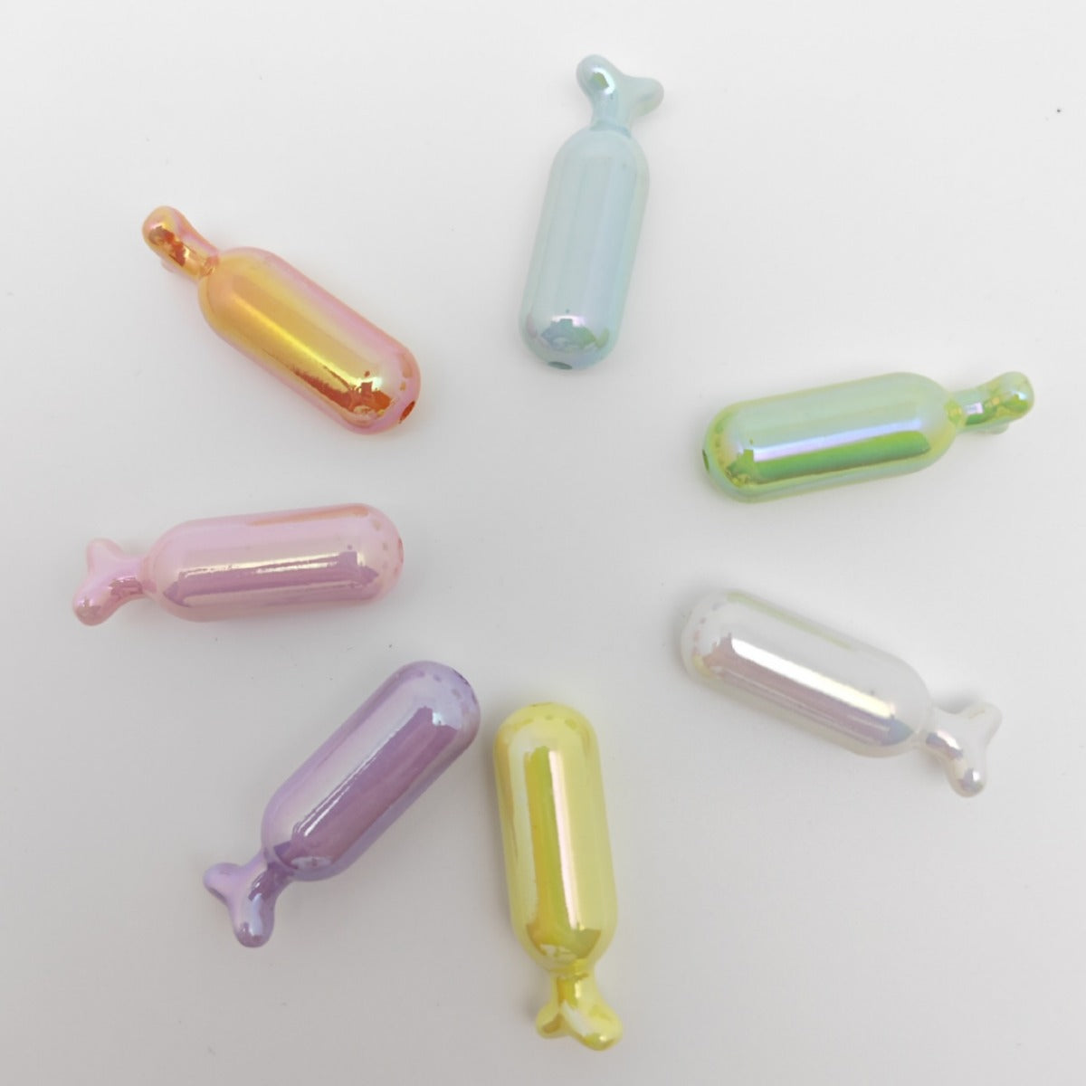 UV Plating Wishing Bottle Acrylic Beads 40*13mm Glossy Pastel 50pcs 2