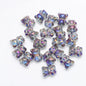 Electroplated Bear Glass Beads 12mm 14mm Mixed Metallic Colors 20pcs 16