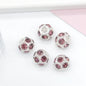 Metal Rhinestone Hollow Spacer Beads 8mm 50pcs 6