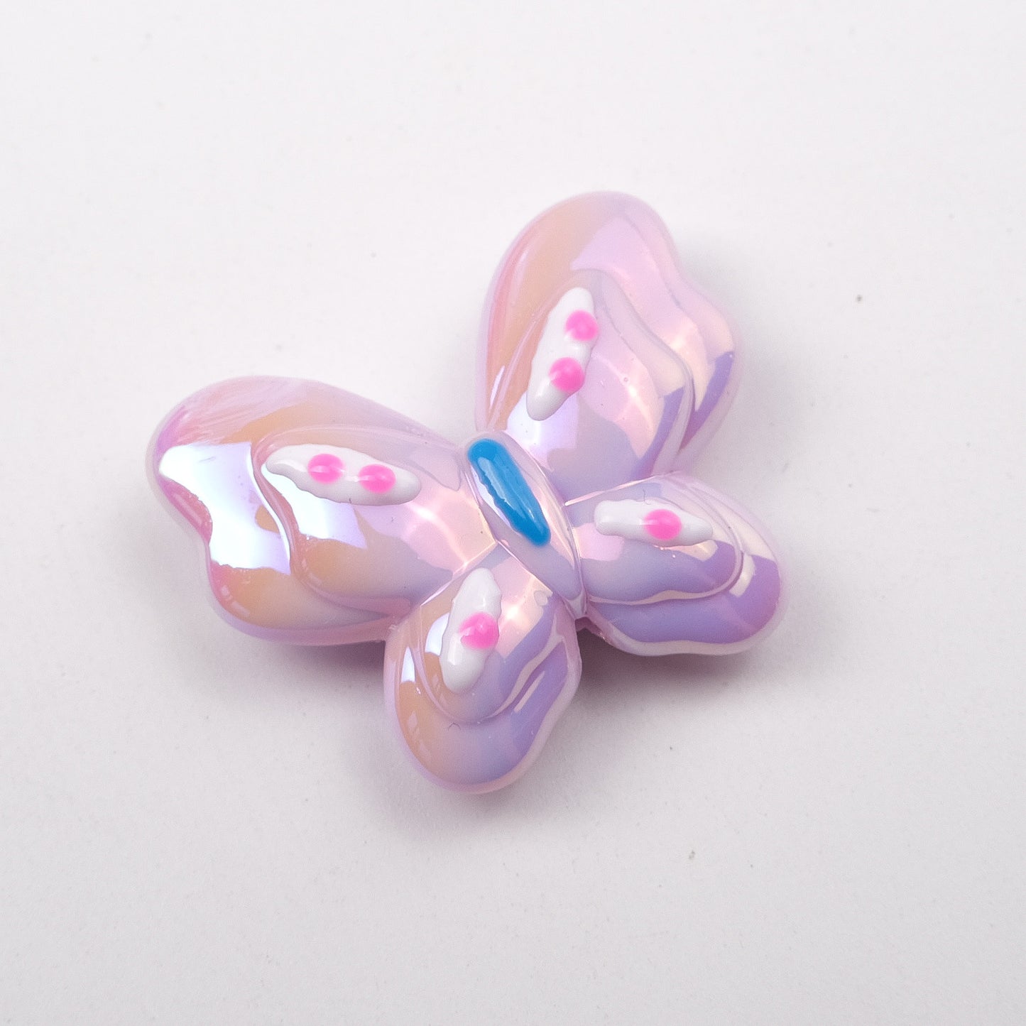 Colorful Plating Butterfly Acrylic Beads 29mm Mixed Smooth Faceted 10pcs 9