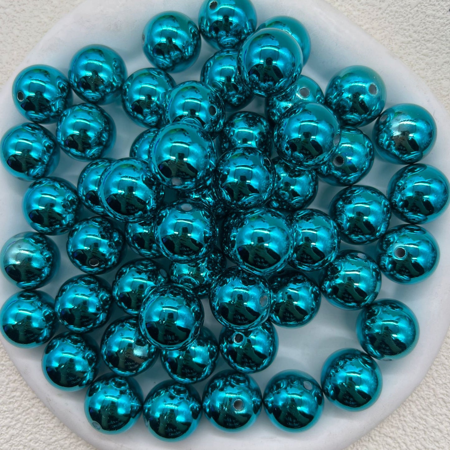 Plated Bubblegum Beads 20mm Metallic Mirror Finish Mixed Colors 20pcs 9