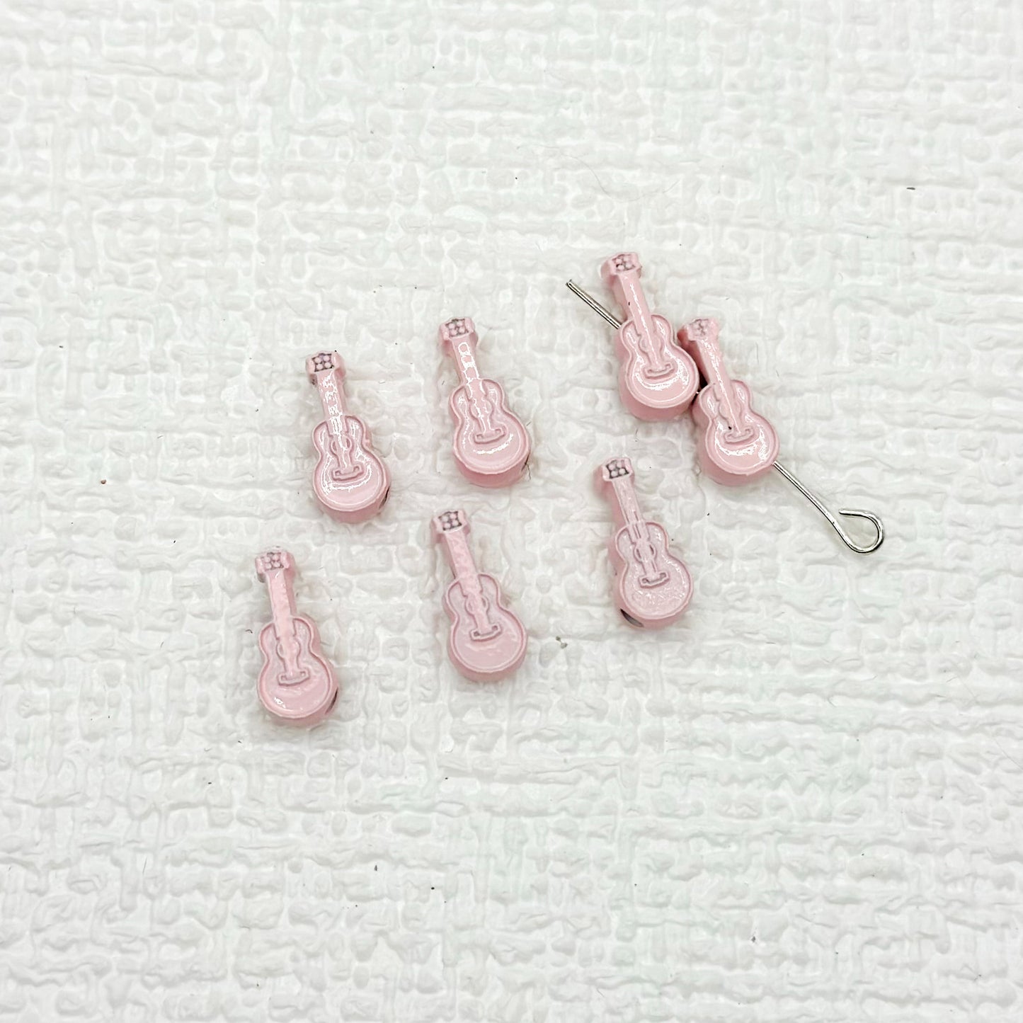 Guitar Metal Beads 12mm Baked Painted Multicolor 20pcs 14