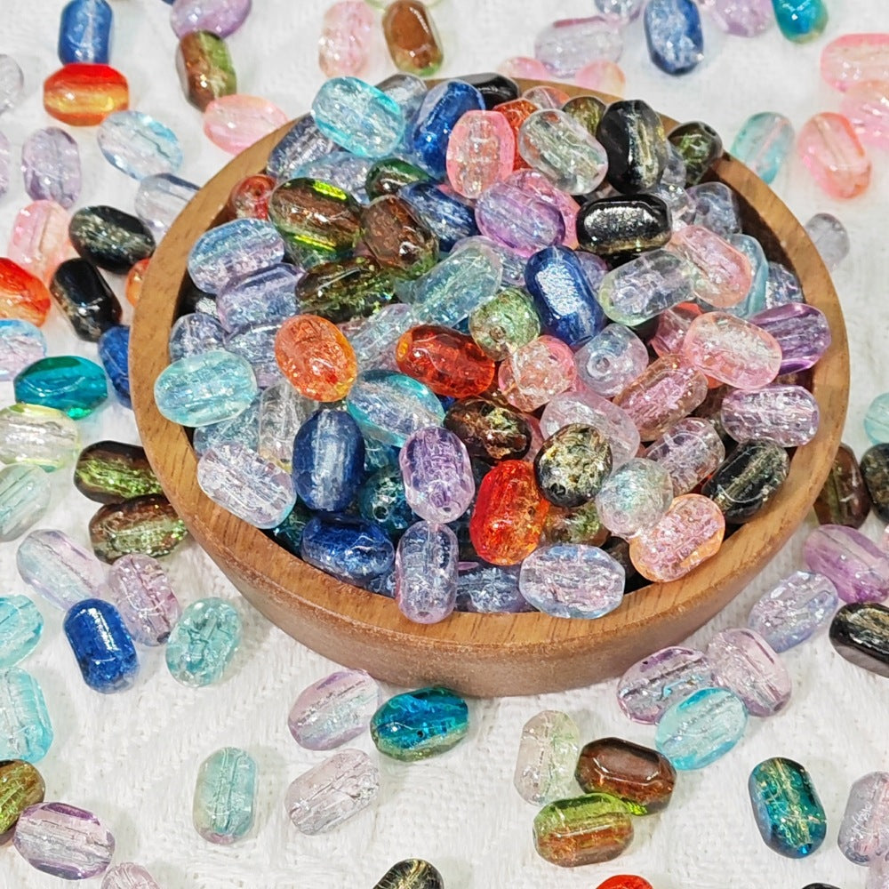 Czech Glass Beads Rectangular 6x10mm Translucent Shimmer Mixed Colors 50pcs 4