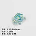 Glow In The Dark 3D Turtle Resin Beads 20mm Colorful Glossy 10pcs 6