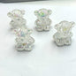 Crackle Bear Acrylic Beads 31mm Glossy Textured Pastel 5pcs 6