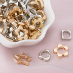 Hollow Geometry Acrylic Beads CCB Plastic Star Heart Flower 100pcs 4