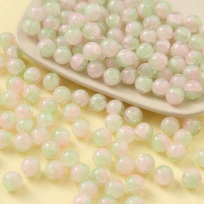 Gradient Crackle Round Glass Beads 10mm Pastel Mixed Colors 100pcs 11