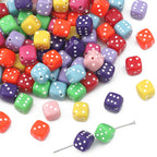Dice Acrylic Beads 10mm Colorful Mixed 60pcs 6