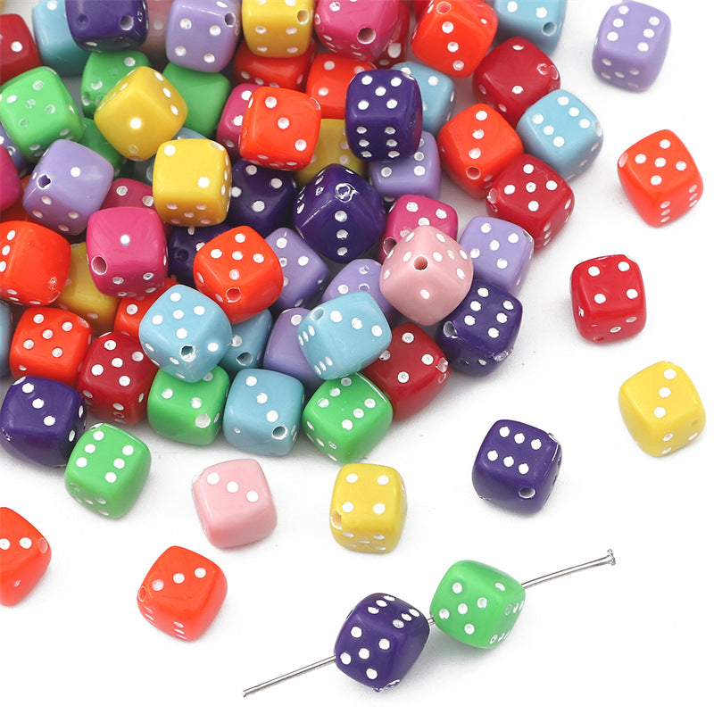 Dice Acrylic Beads 10mm Colorful Mixed 60pcs 6