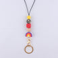 Silicone Rainbow Beaded Keychain Necklace with Leopard Print Accent 9