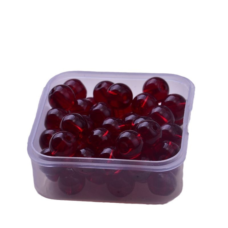Transparent Round Glass Beads 8mm Glossy Mixed Colors 50pcs 5