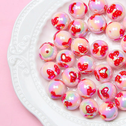 Hand Painted Daisy Bee Series Acrylic Beads 16mm Colorful Glossy 10pcs 9