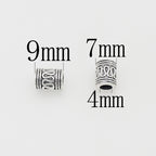 Tube Metal Beads 9mm S Curved Pattern Antique Silver Zinc Alloy 100pcs 6