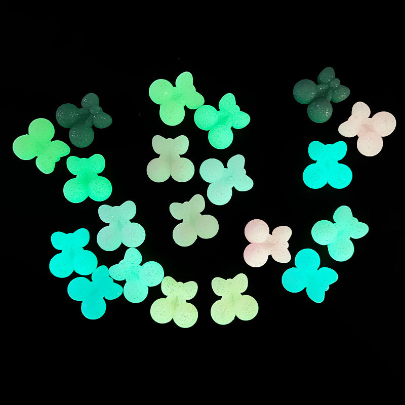 Silicone 3D Focal Beads Cherry Holding Bow 20pcs 2