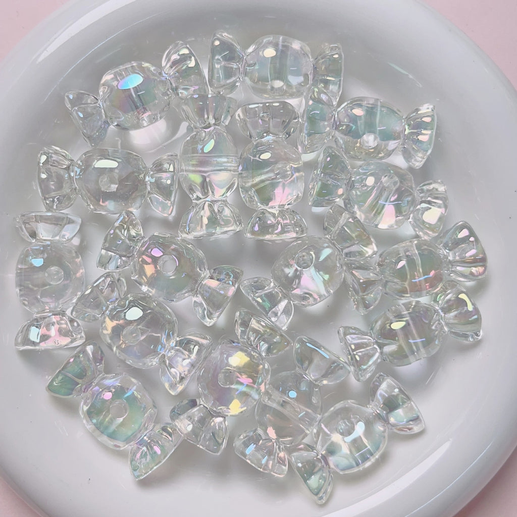 Transparent Candy Acrylic Beads 15x31mm Glossy Pastel 10pcs 7