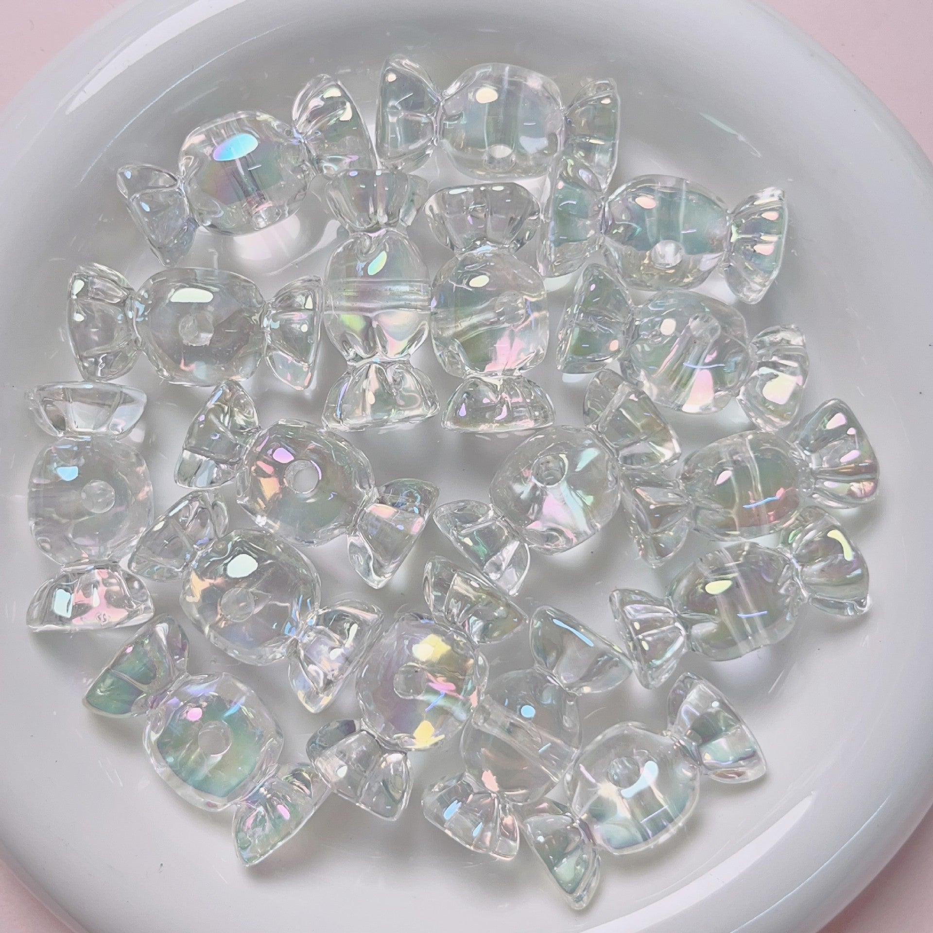 Transparent Candy Acrylic Beads 15x31mm Glossy Pastel 10pcs 7
