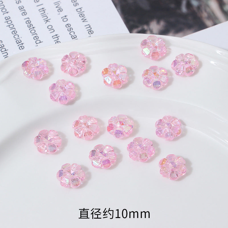 Transparent Faceted Plum Acrylic Beads 10mm Colorful Assorted 50pcs 7