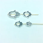 Hamsa Evil Eye Metal Beads Spiritual Silver Black Alloy 100pcs