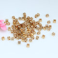 Brass Square Metal Beads 2.5/3/4mm Three Layer Polished Gold Tone 50pcs
