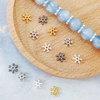 Alloy Snowflake Spacer Beads 7mm Glossy Tibetan Style 100pcs
