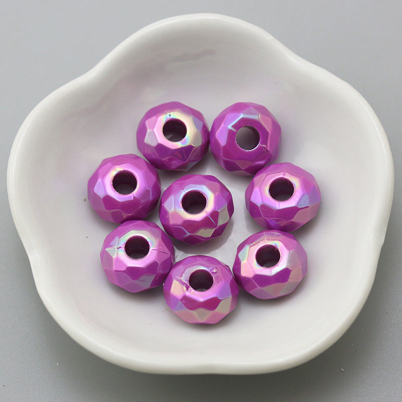 Acrylic Faceted Spacer Beads 15mm Large Hole 40pcs 17