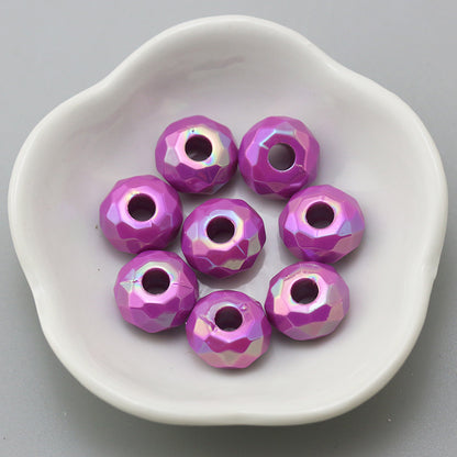 Acrylic Faceted Spacer Beads 15mm Large Hole 40pcs 17